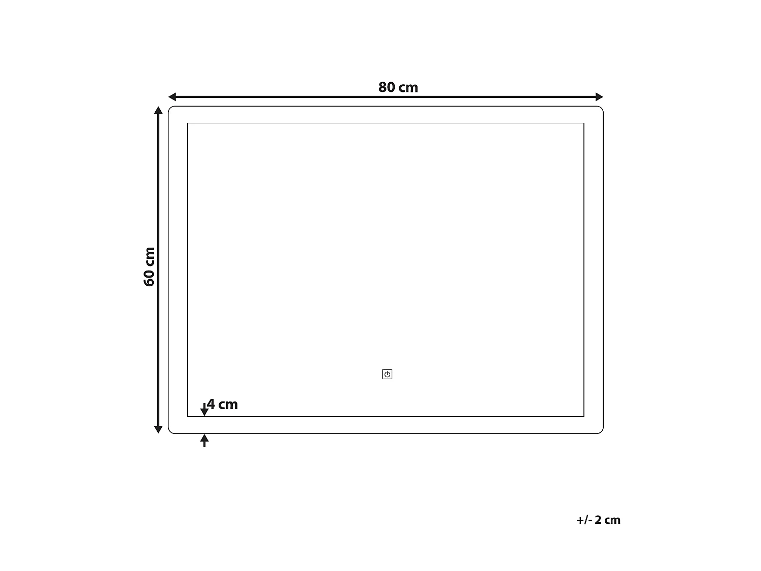 Miroir de salle de bain LED CORROY 80 cm 60 cm Argenté