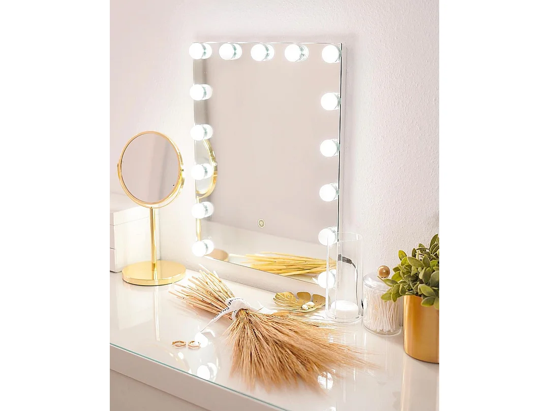 LED-Badezimmer-Spiegel LUCENAY 40 cm 50 cm Silber