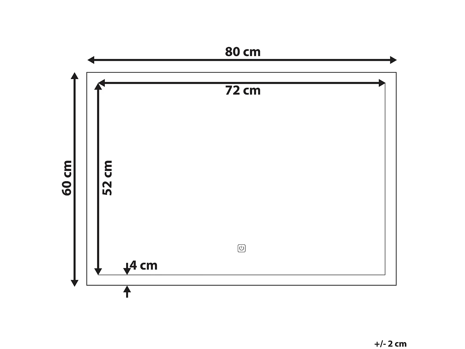 Miroir de salle de bain LED ADOUR 80 cm 60 cm Argenté