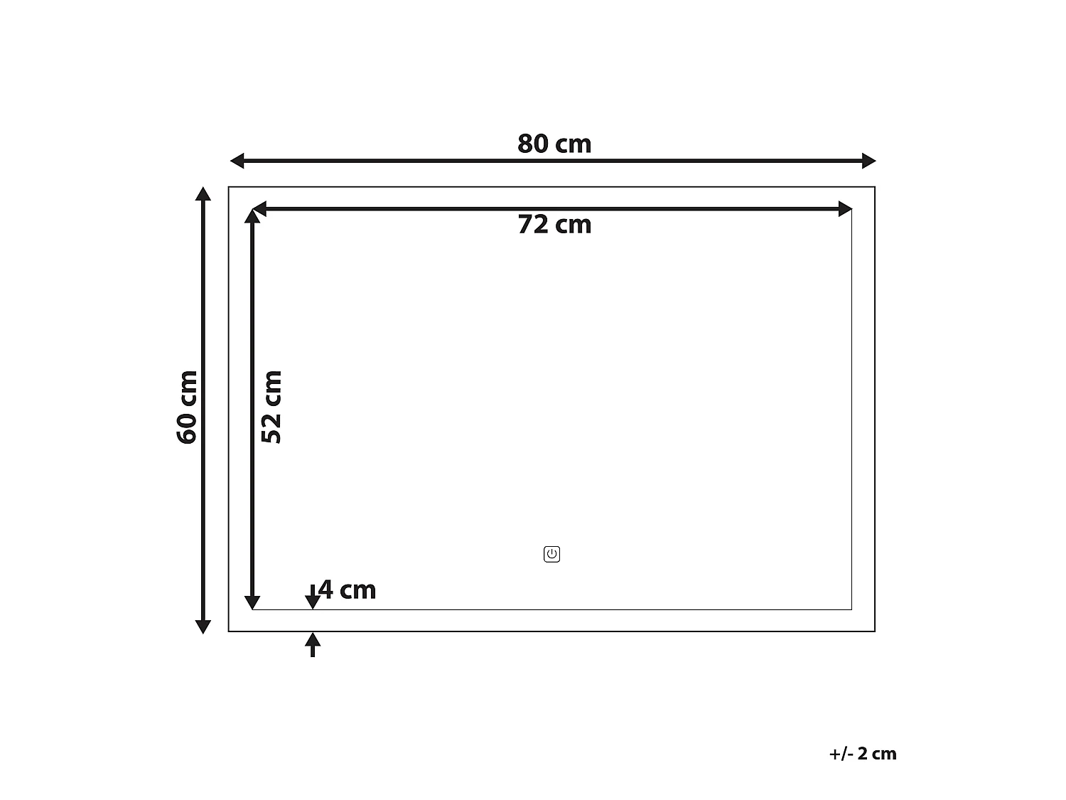 Miroir de salle de bain LED ADOUR 80 cm 60 cm Argenté