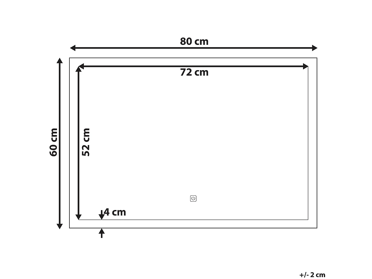 Specchio da bagno con luce LED ADOUR 80 cm 60 cm Argento