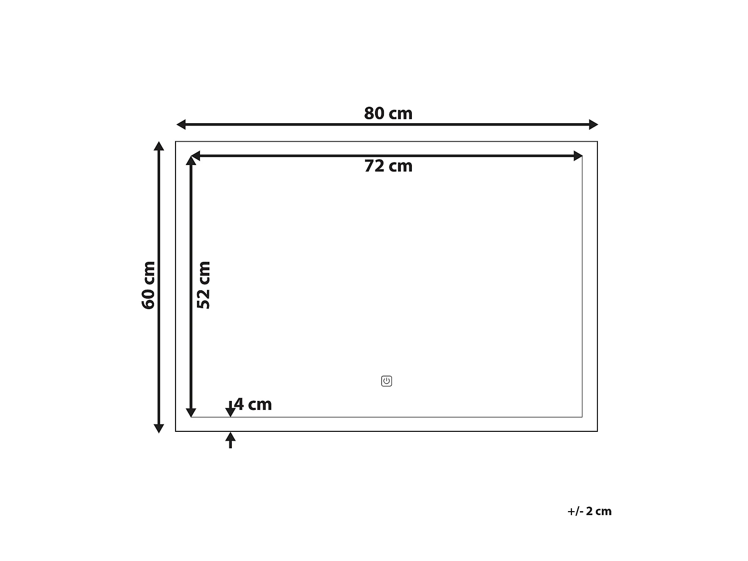 Miroir de salle de bain LED ADOUR 80 cm 60 cm Argenté