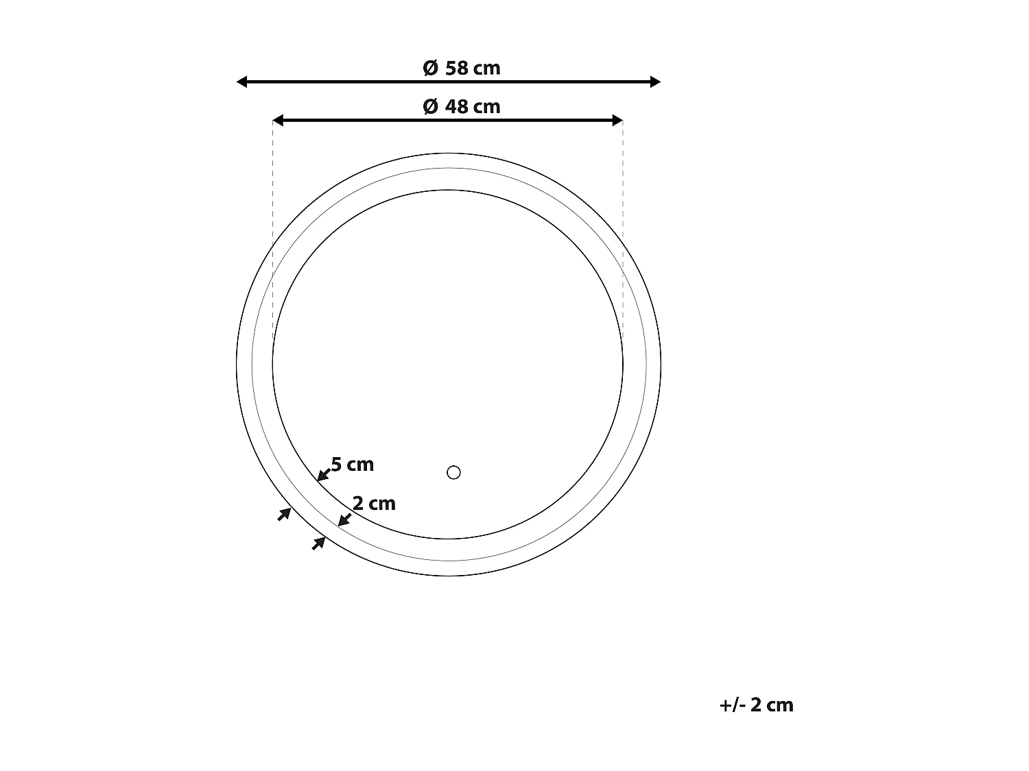 LED badkamerspiegel BRINAY 58 cm 58 cm Zilver