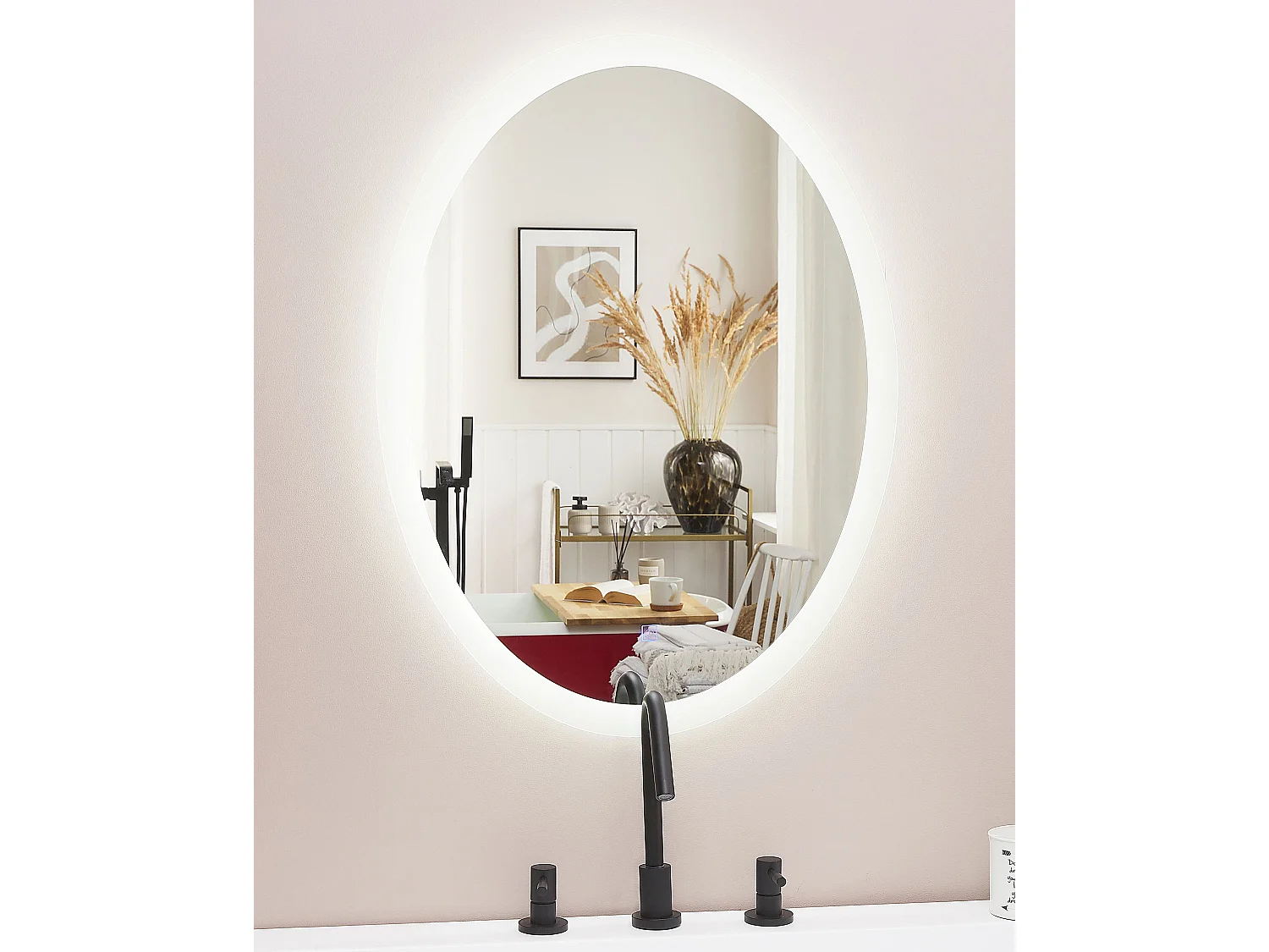 Specchio da bagno con luce LED VIRIAT 60 cm 80 cm Argento