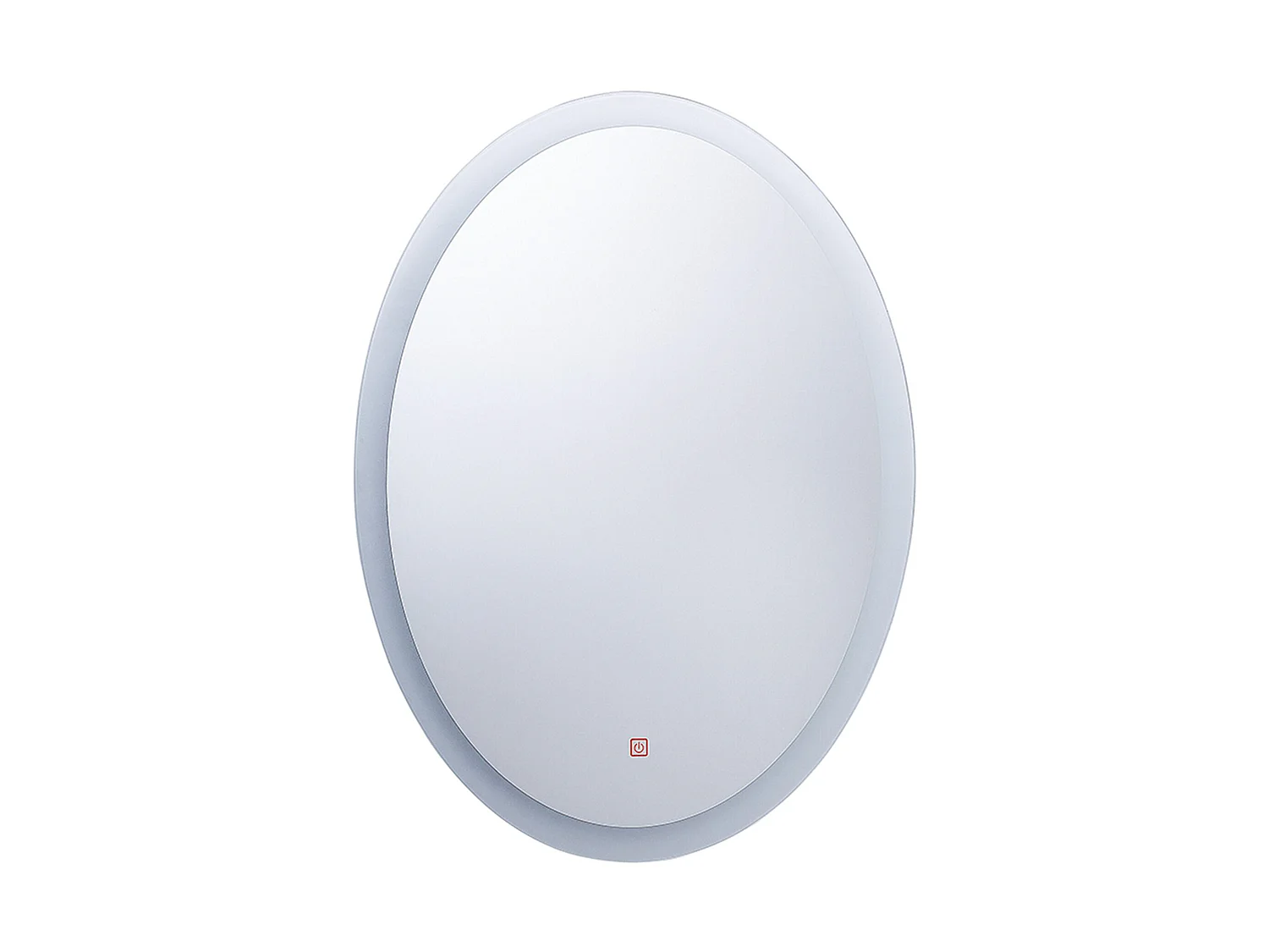 Badspiegel oval silber 80 x 60 cm mit Antibeschlagsystem LED-Beleuchtung Viriat