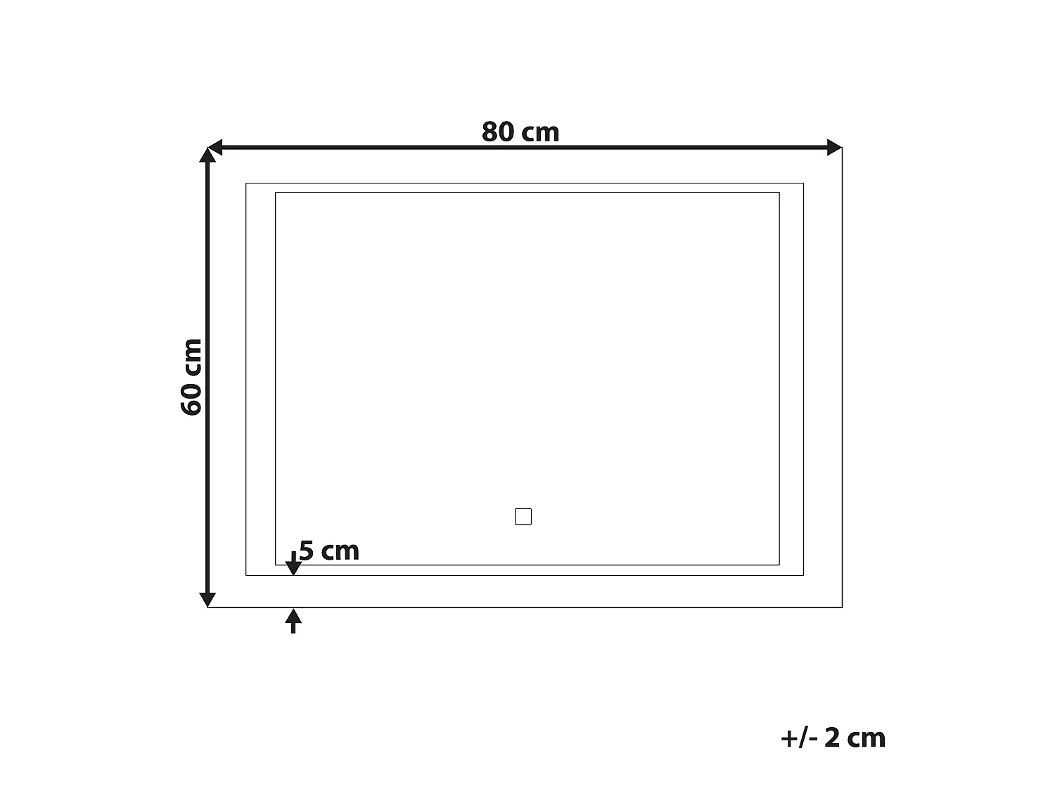 Miroir de salle de bain LED EYRE 80 cm 60 cm Argenté