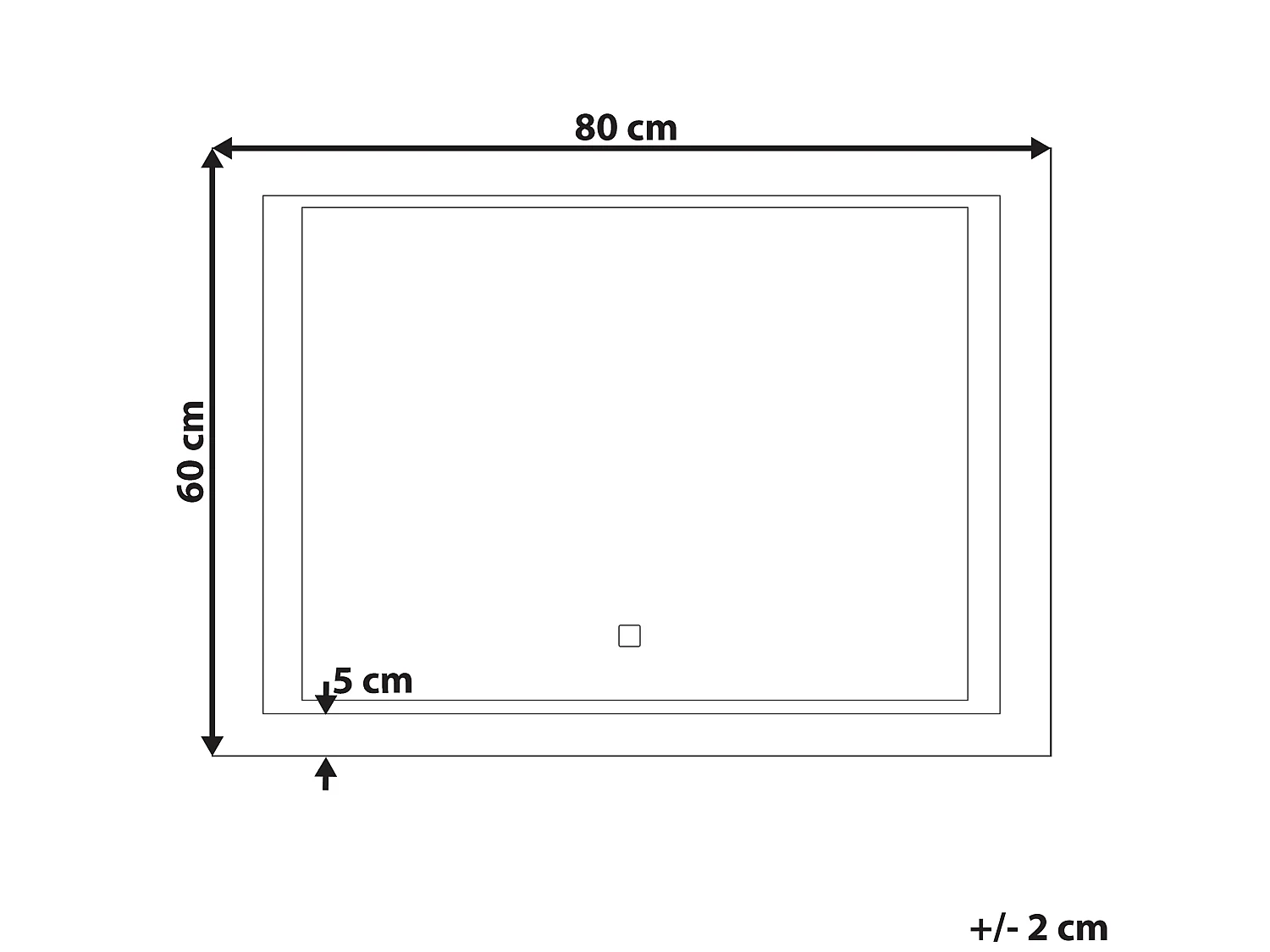 Miroir de salle de bain LED EYRE 80 cm 60 cm Argenté
