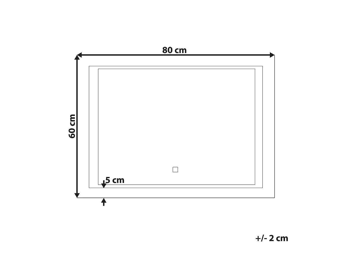 Miroir de salle de bain LED EYRE 80 cm 60 cm Argenté