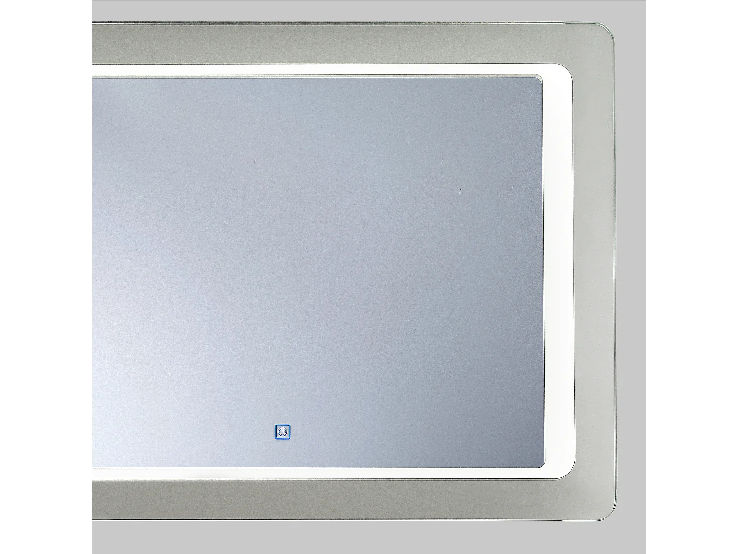 Badspiegel silber LED-Beleuchtung rechteckig 80x60 cm Antibeschlagsystem Wassy