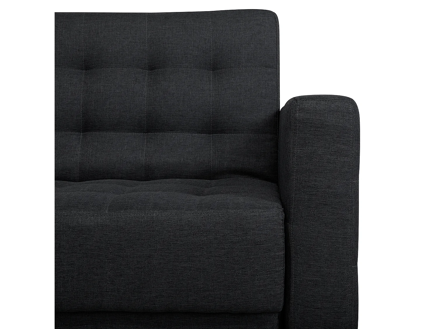 Canapé-lit d'angle modulable ABERDEEN Tissu Gris graphite avec ottoman 5 places Côté droit