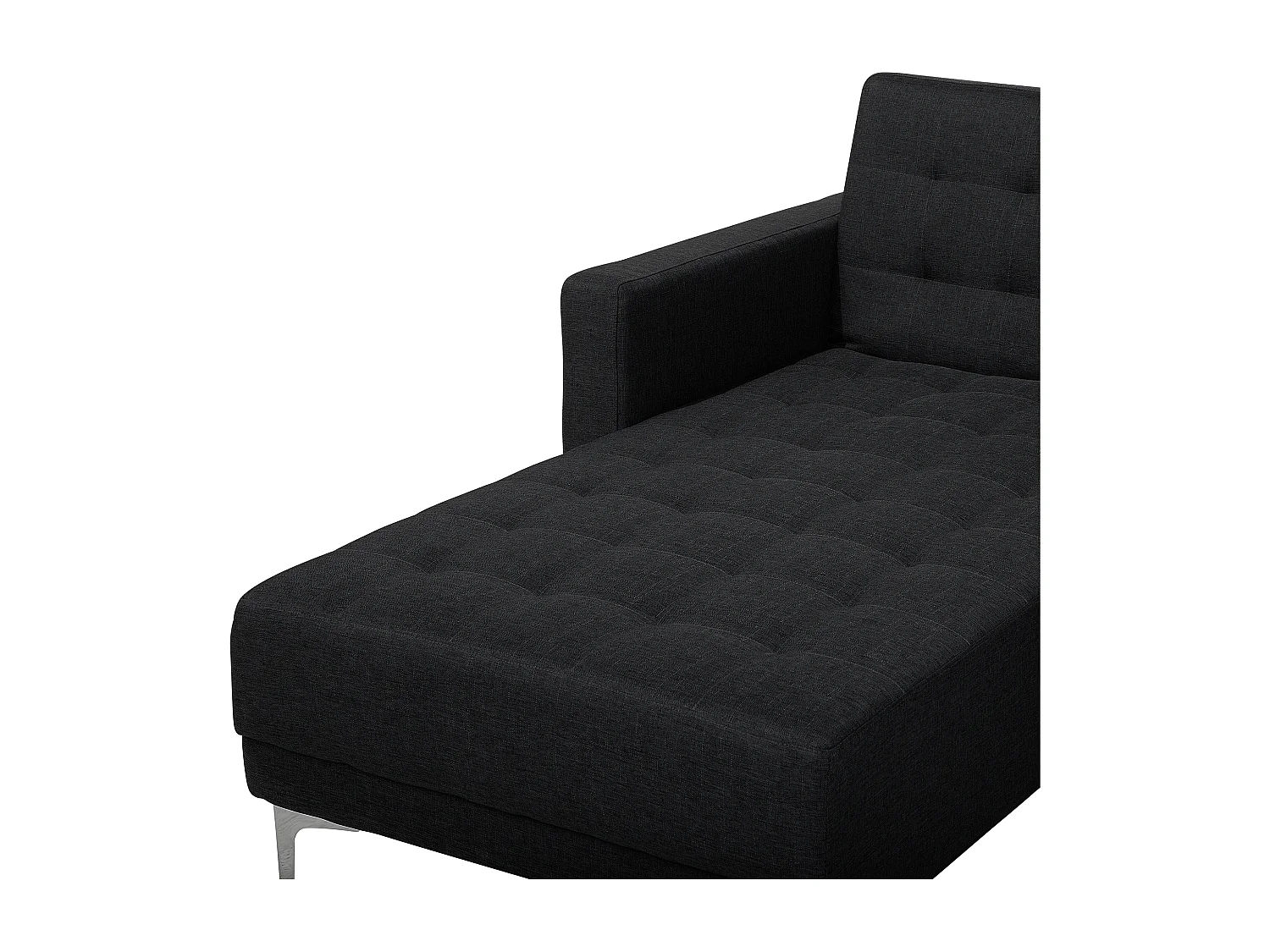 Canapé-lit d'angle modulable ABERDEEN Tissu Gris graphite avec ottoman 5 places Côté droit