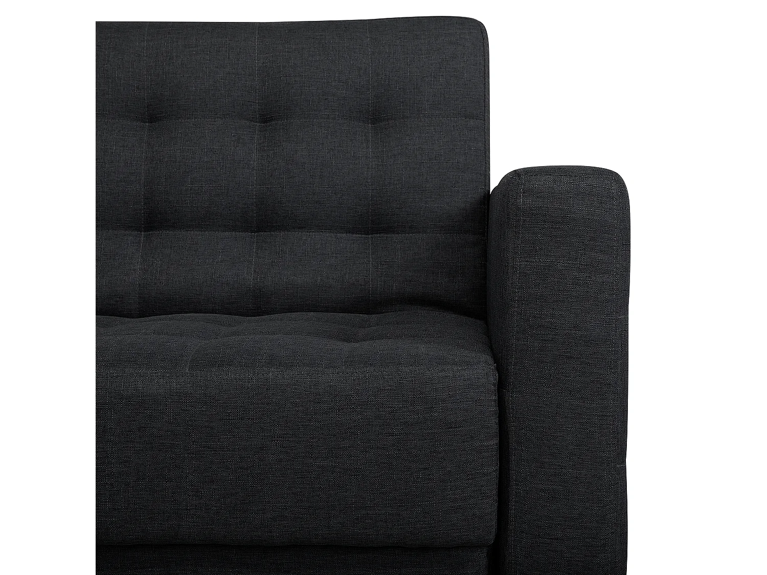 Canapé-lit d'angle modulable ABERDEEN Tissu Gris graphite avec ottoman 5 places Côté droit
