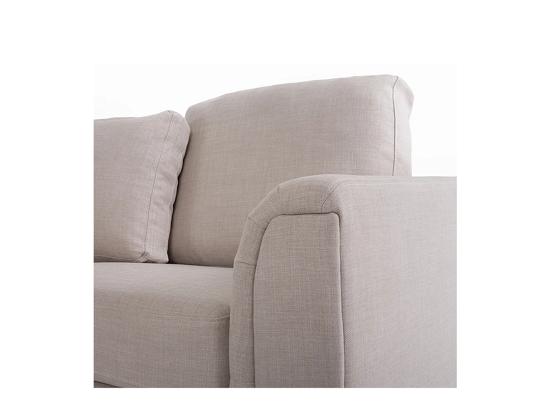 Modernes Ecksofa mit Ottomane rechtsseitig beige Polsterbezug Oslo