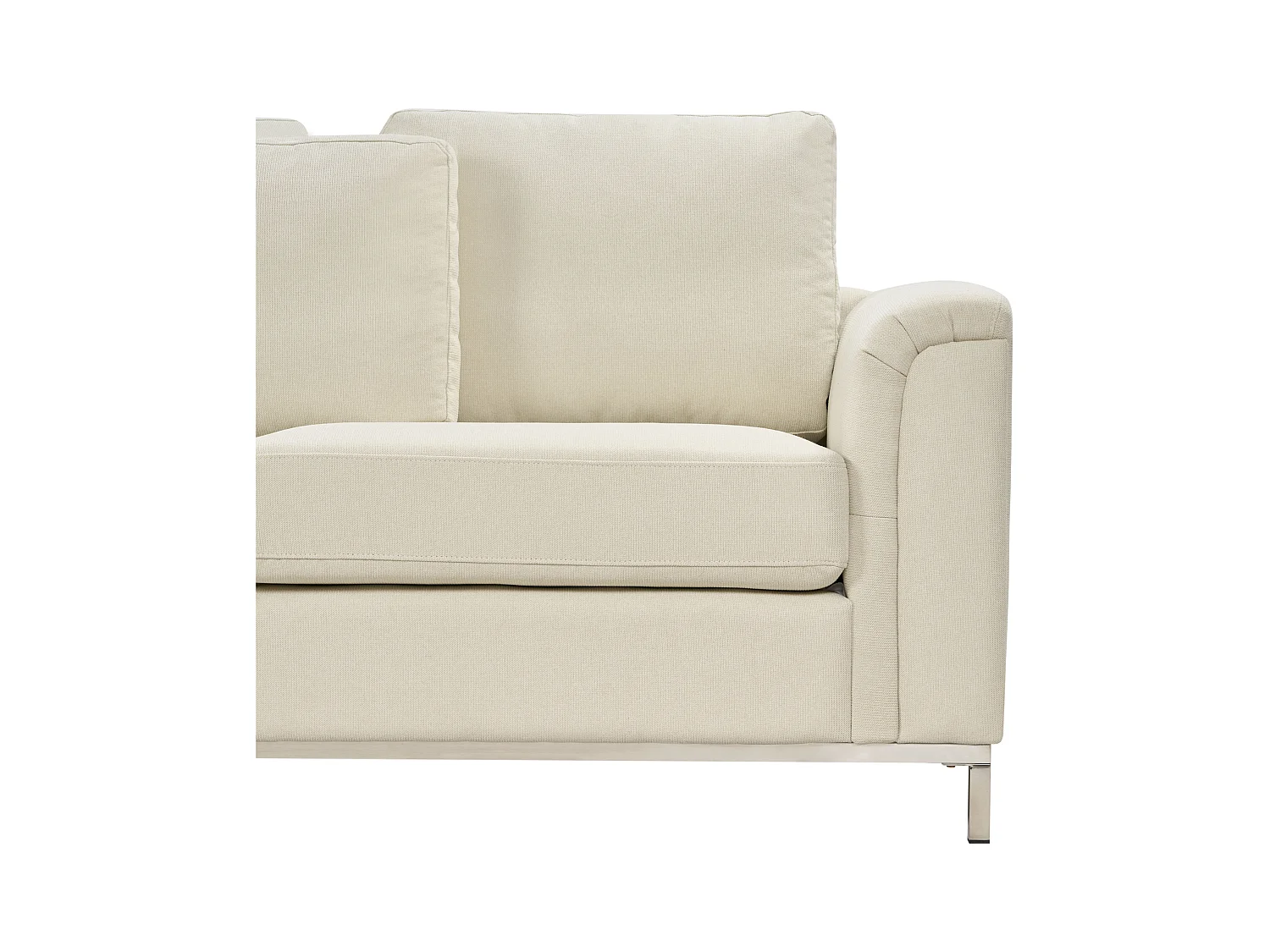 Modernes Ecksofa mit Ottomane rechtsseitig beige Polsterbezug Oslo