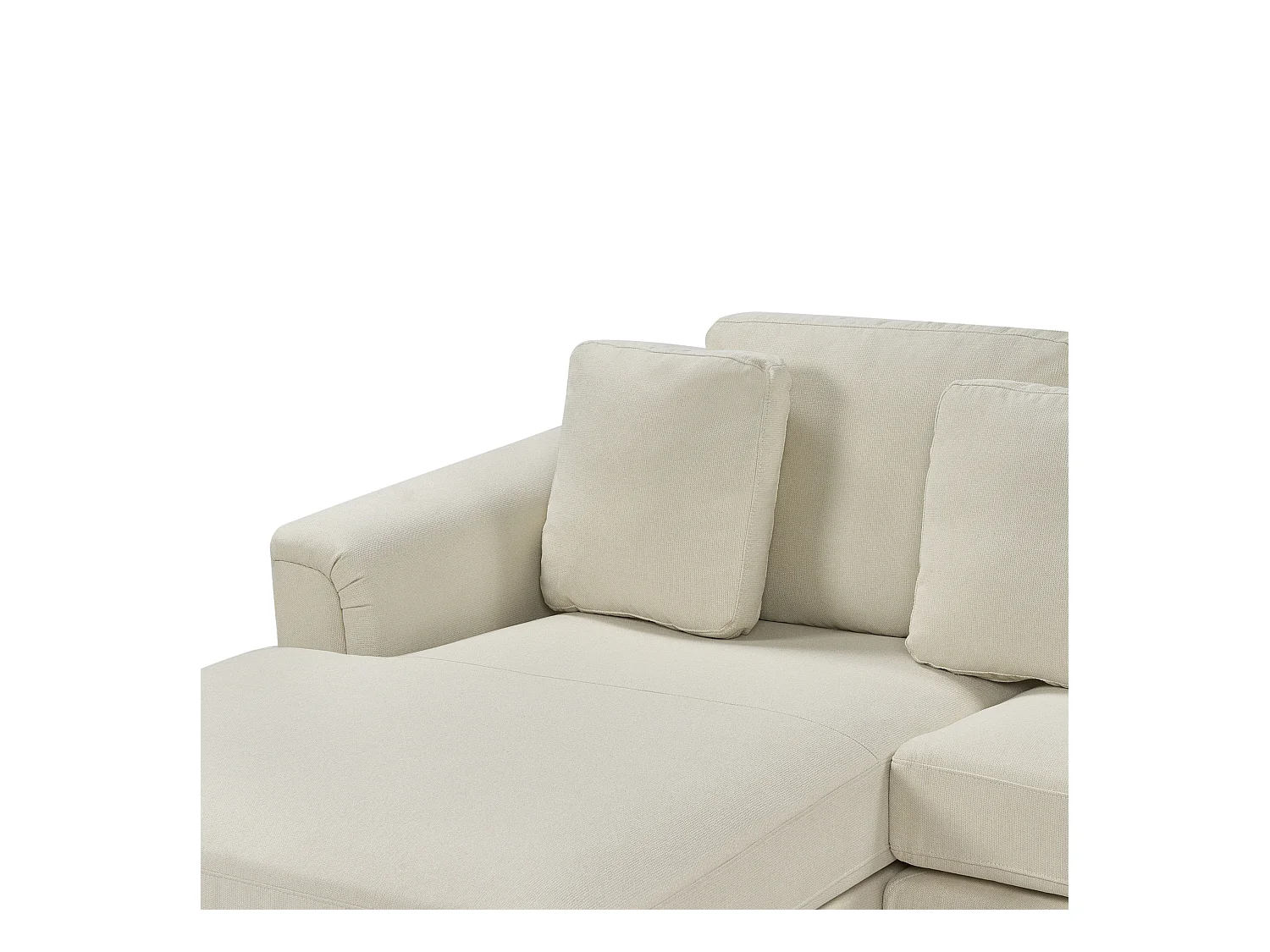 Modernes Ecksofa mit Ottomane rechtsseitig beige Polsterbezug Oslo
