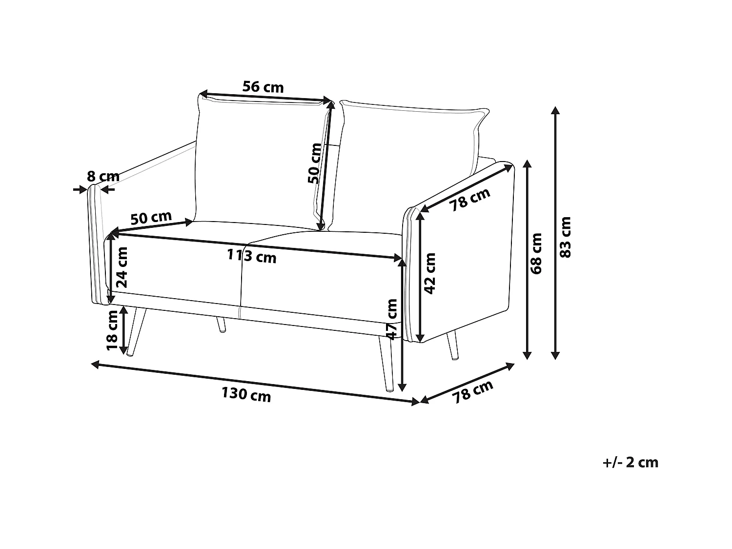 Modernes 2er Retro-Sofa aus Samtstoff in Rosa Maura