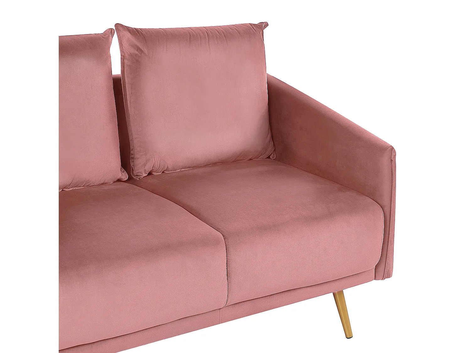 Modernes 2er Retro-Sofa aus Samtstoff in Rosa Maura