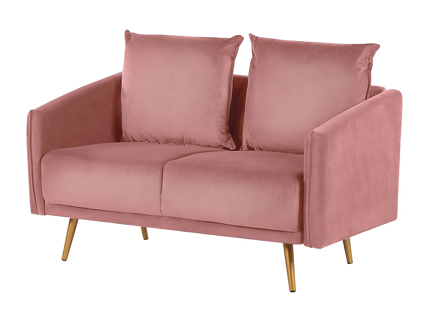 Sofa MAURA Welur Różowy dla 2 osób