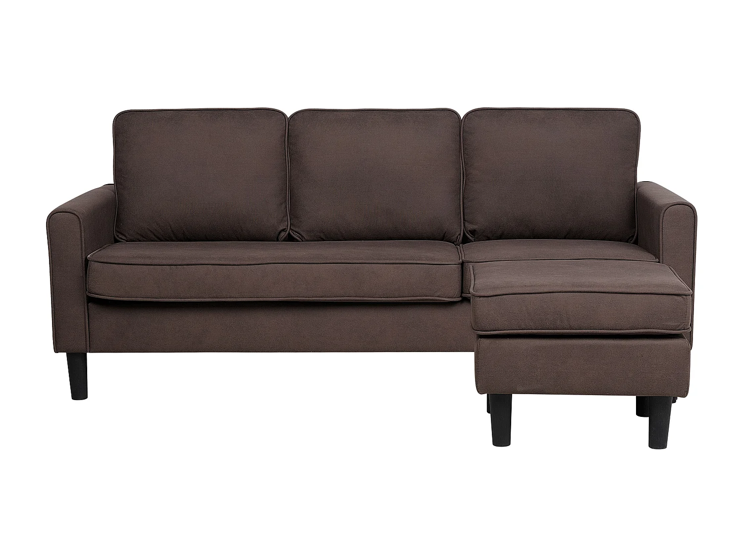 Canapé 3 places AVESTA Tissu Marron avec ottoman