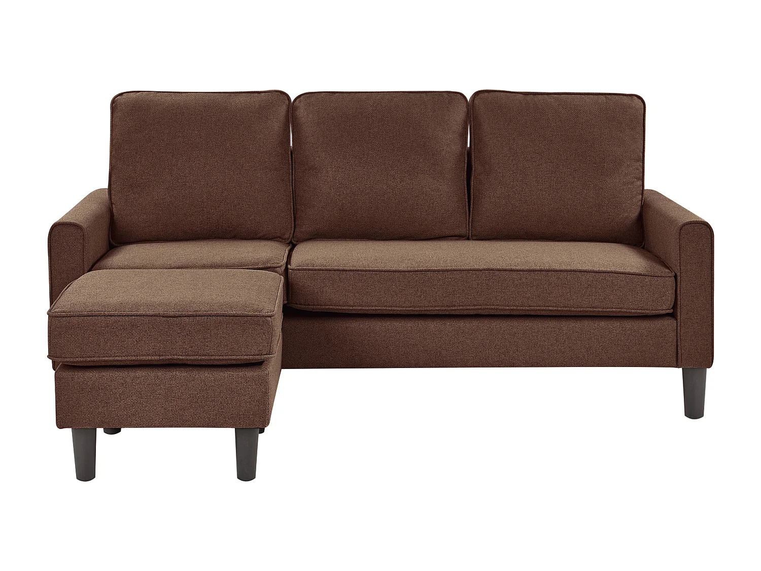 Canapé 3 places AVESTA Tissu Marron avec ottoman