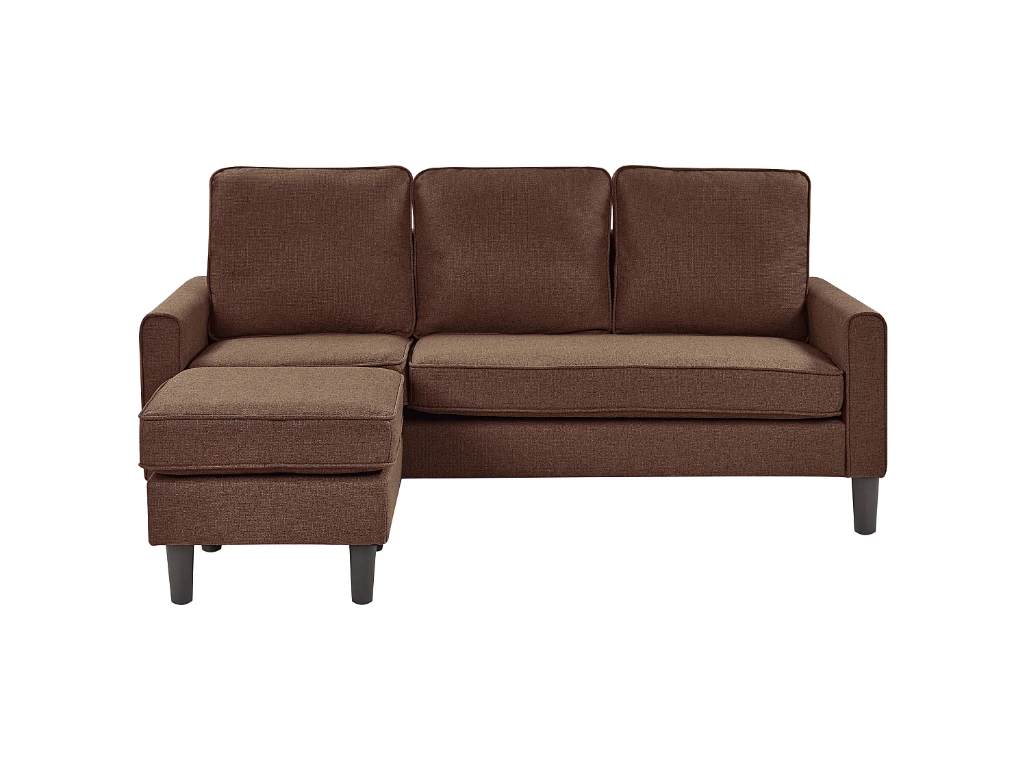 Canapé AVESTA Tissu Marron avec ottoman 3 places