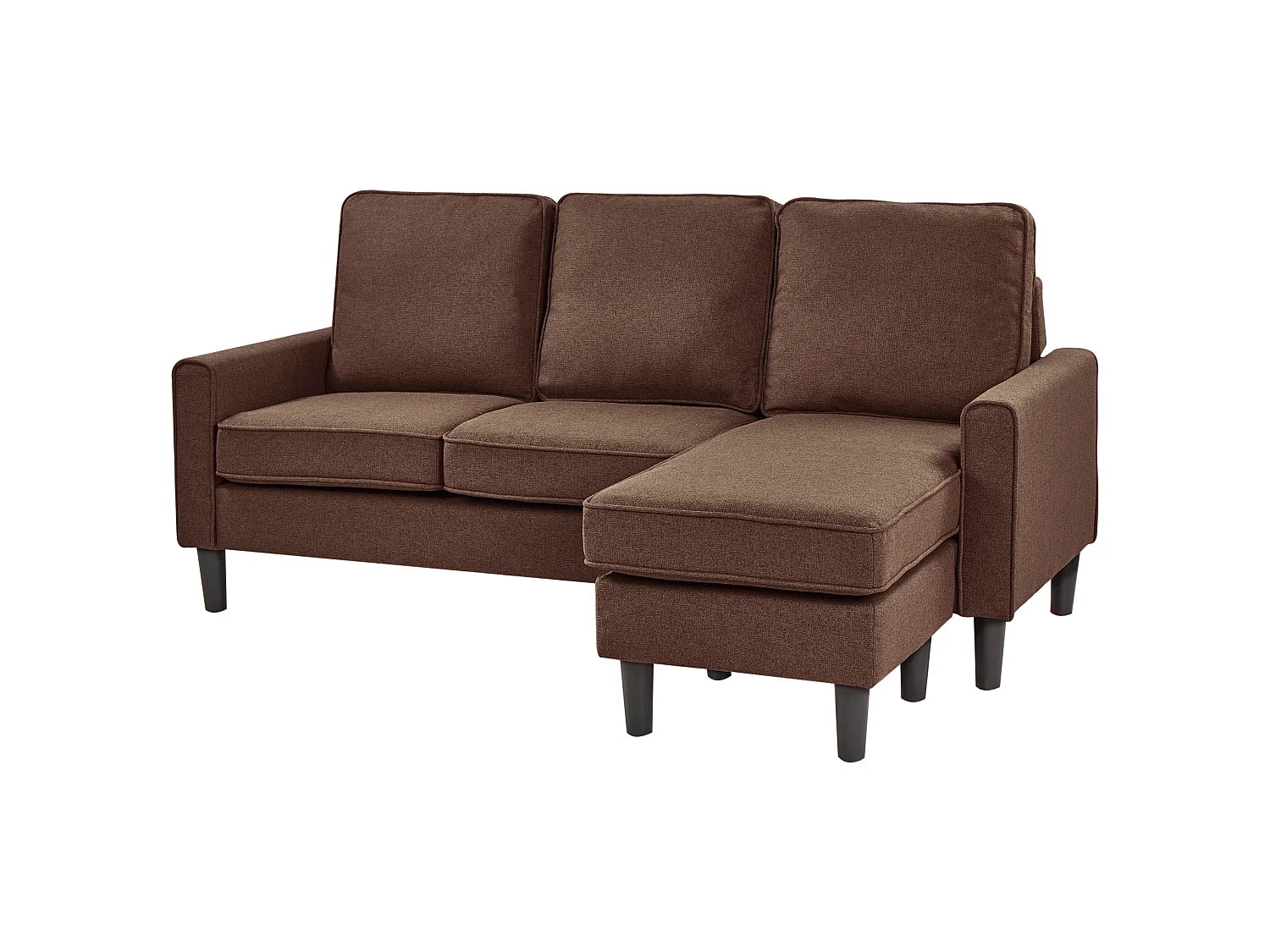 Canapé AVESTA Tissu Marron avec ottoman 3 places
