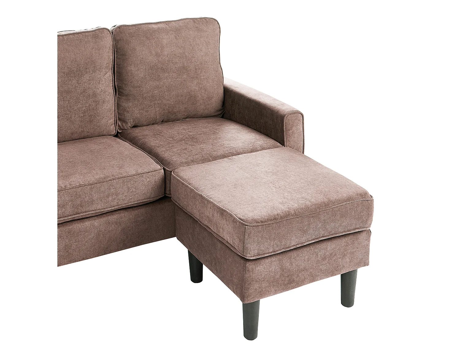 Sofa 3 Seater AVESTA Fabric Brown with Ottoman