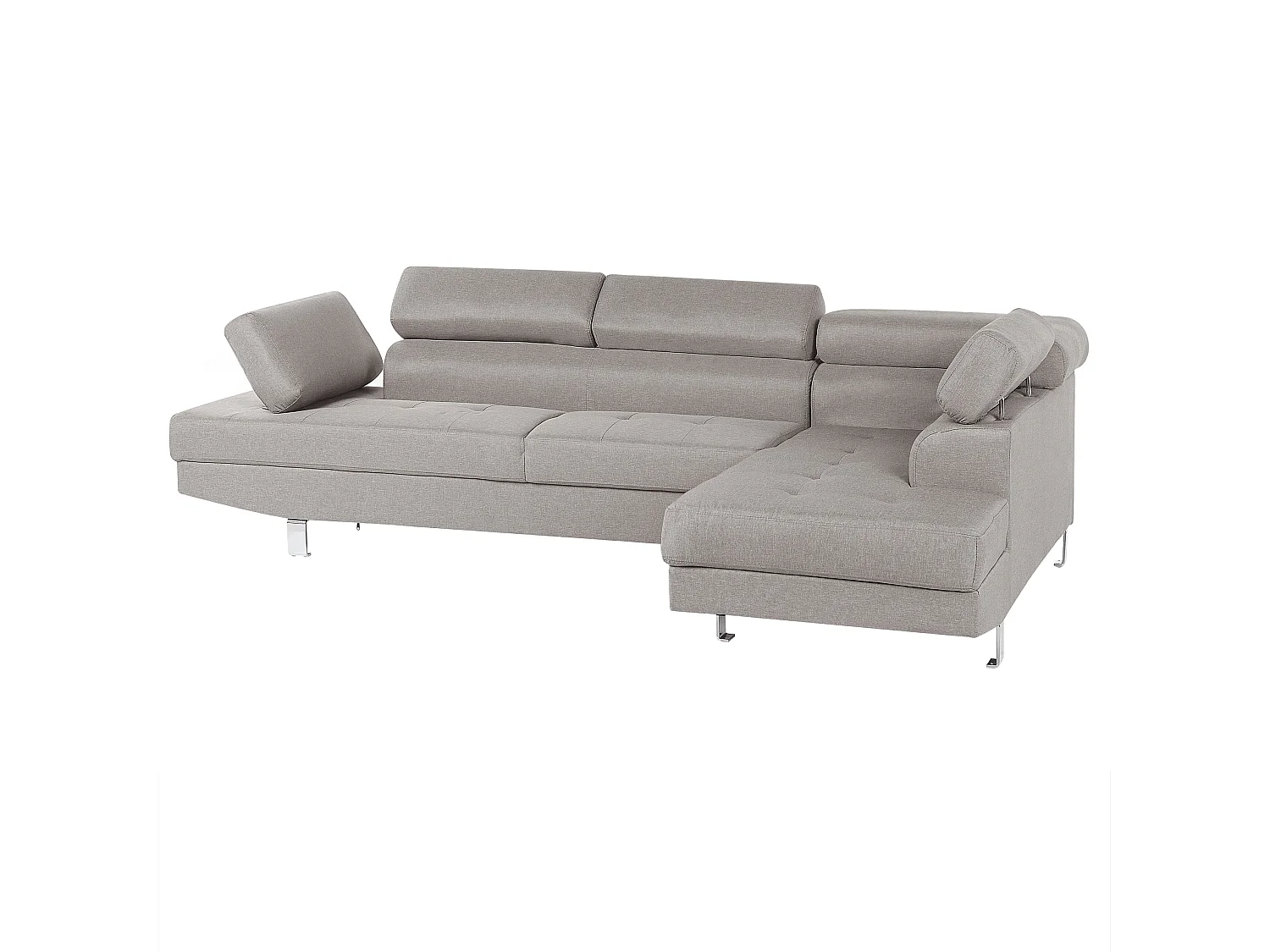 - Canapé d'Angle - Norrea - Tissu, Gris Clair