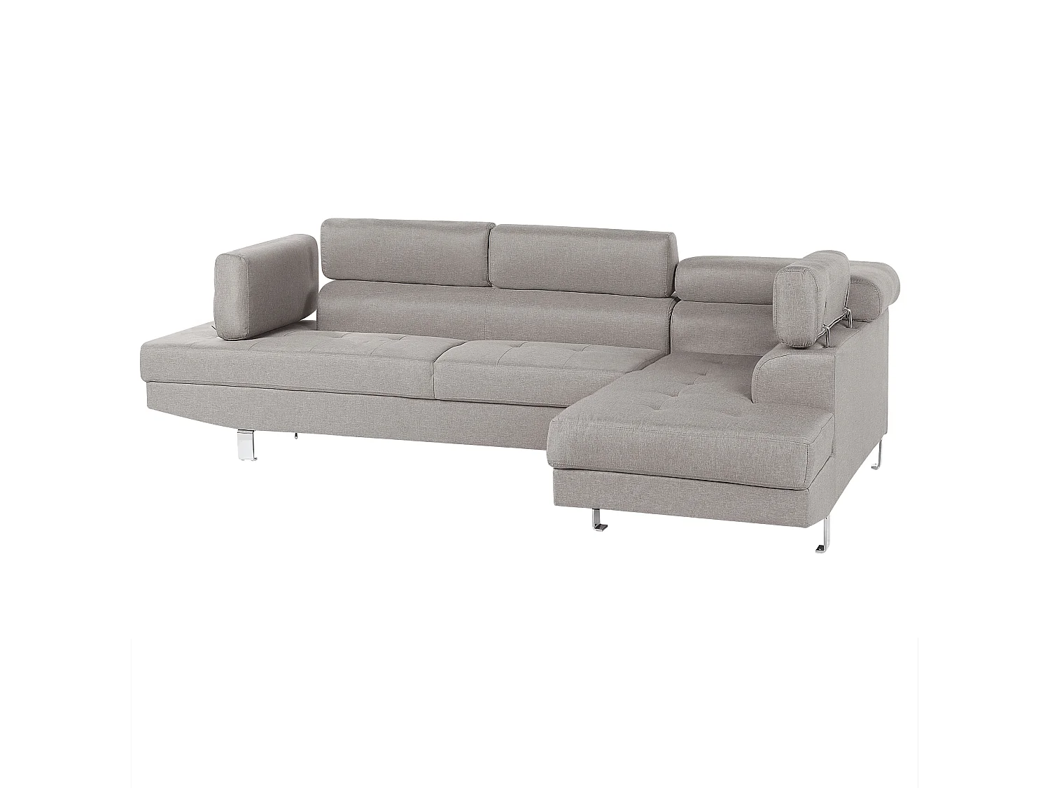 - Canapé d'Angle - Norrea - Tissu, Gris Clair