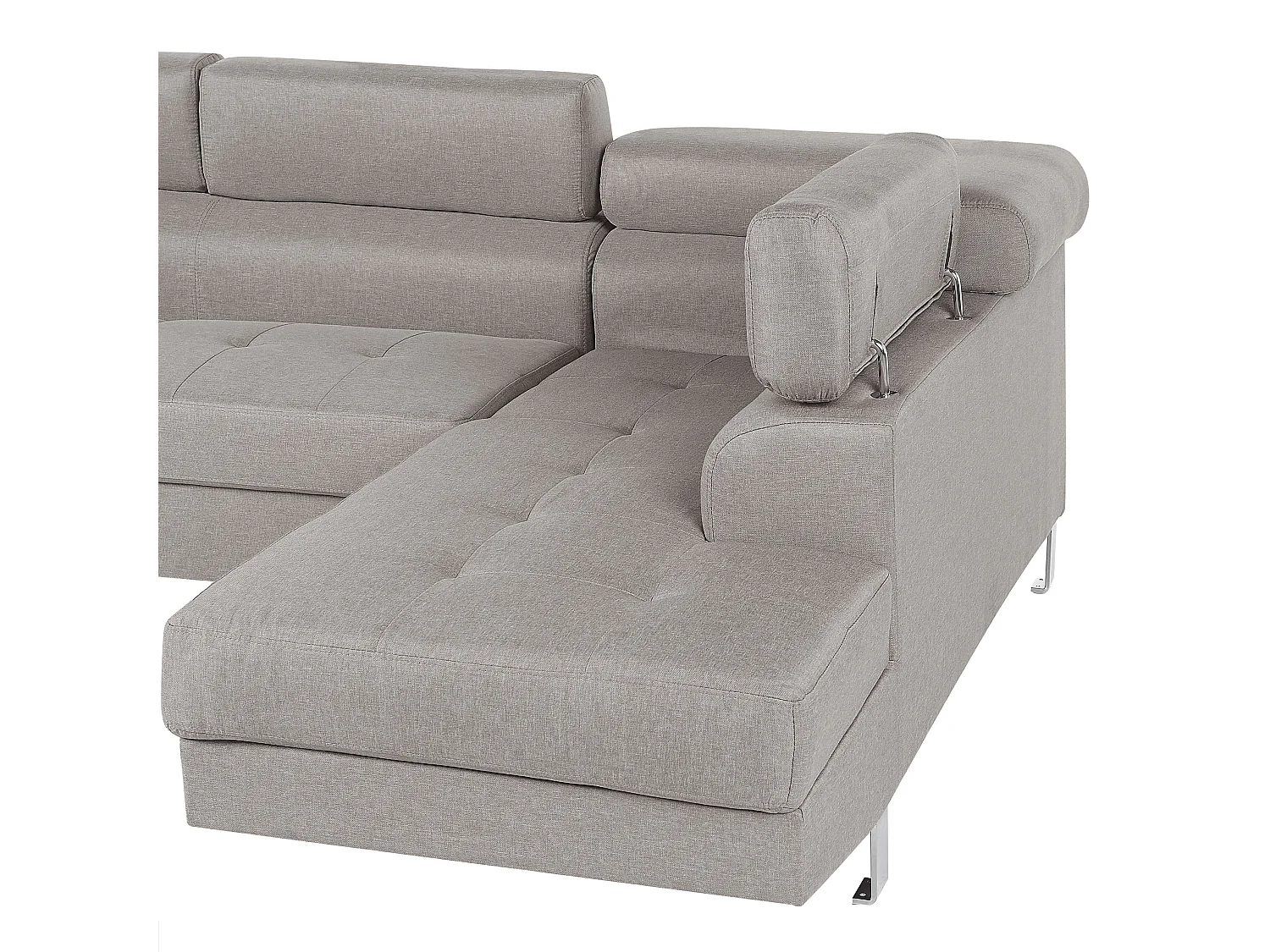 - Canapé d'Angle - Norrea - Tissu, Gris Clair