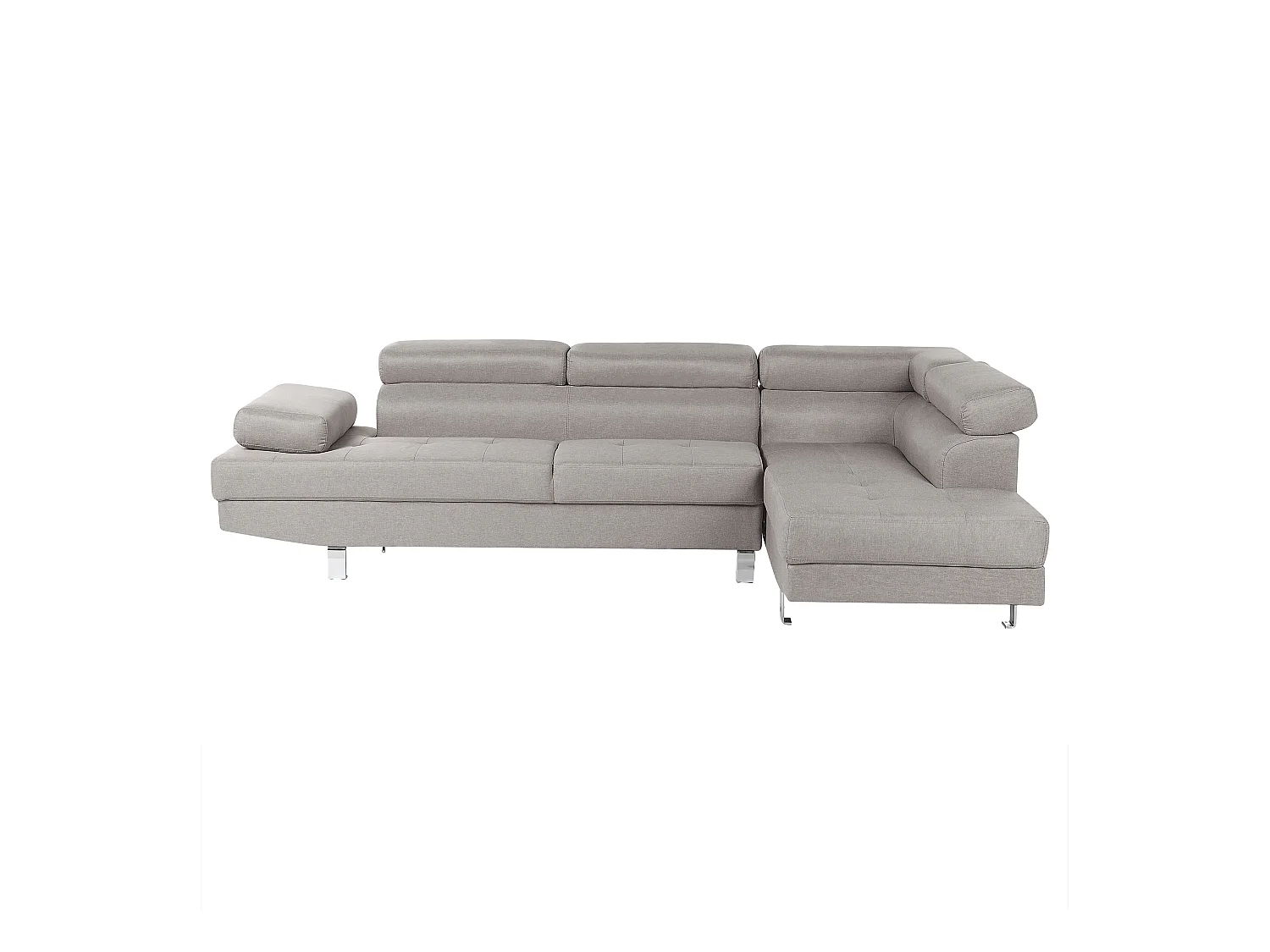 5-Sitzer Ecksofa Stoffbezug helles Grau mit Chaiselongue links modern Norrea