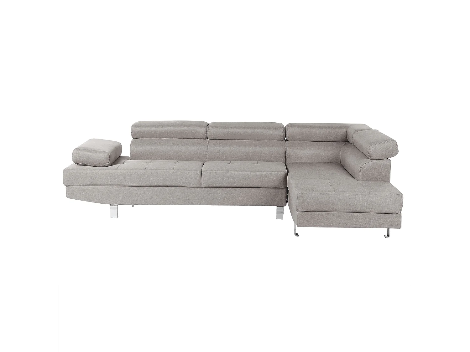 - Canapé d'Angle - Norrea - Tissu, Gris Clair