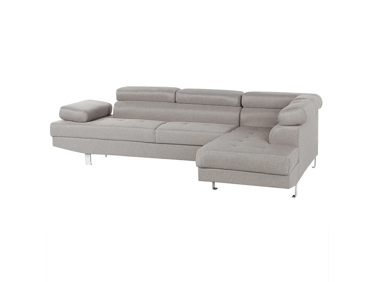 - Canapé d'Angle - Norrea - Tissu, Gris Clair