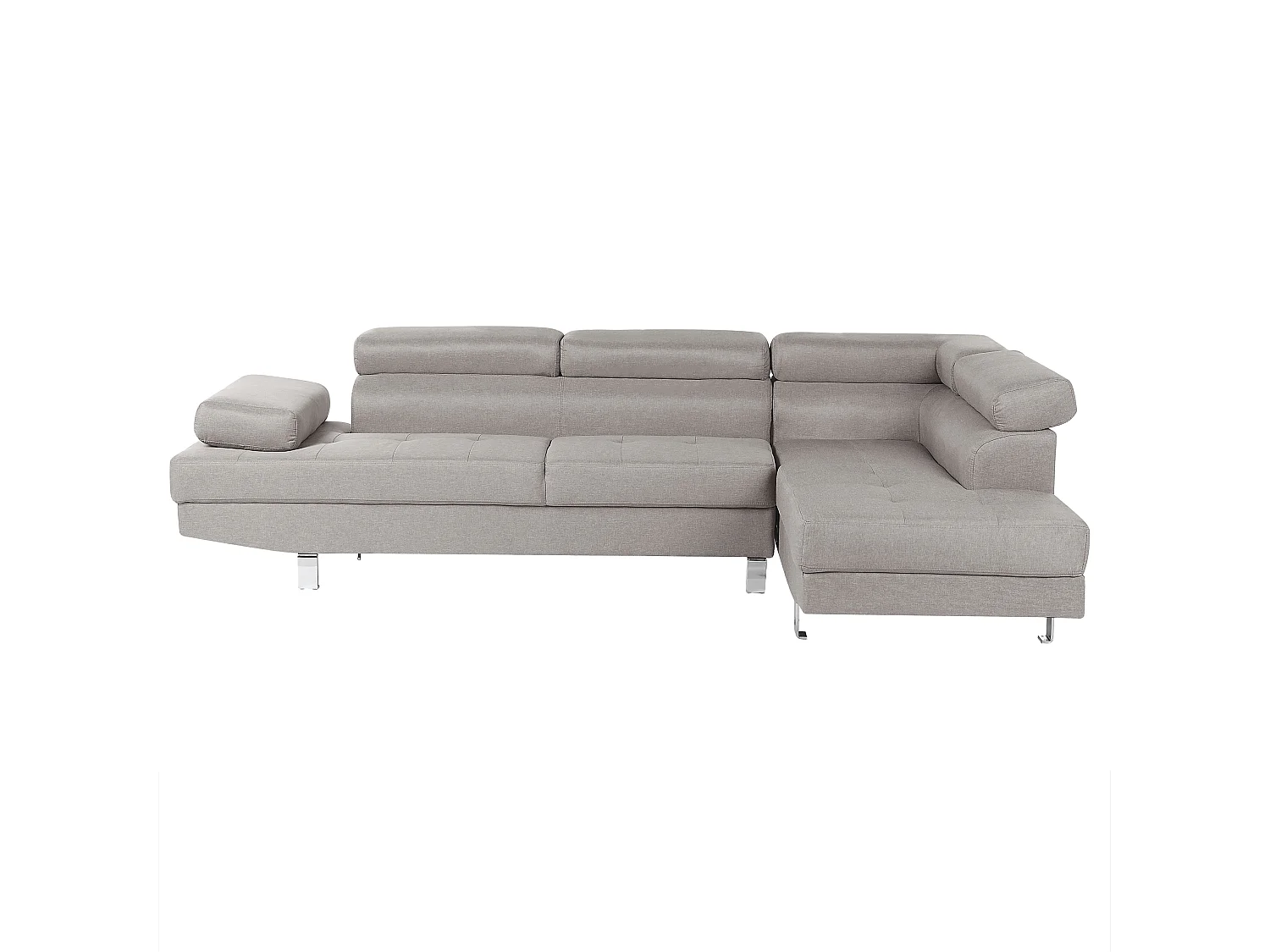 Beliani - Canapé d'Angle - Norrea - Tissu, Gris Clair