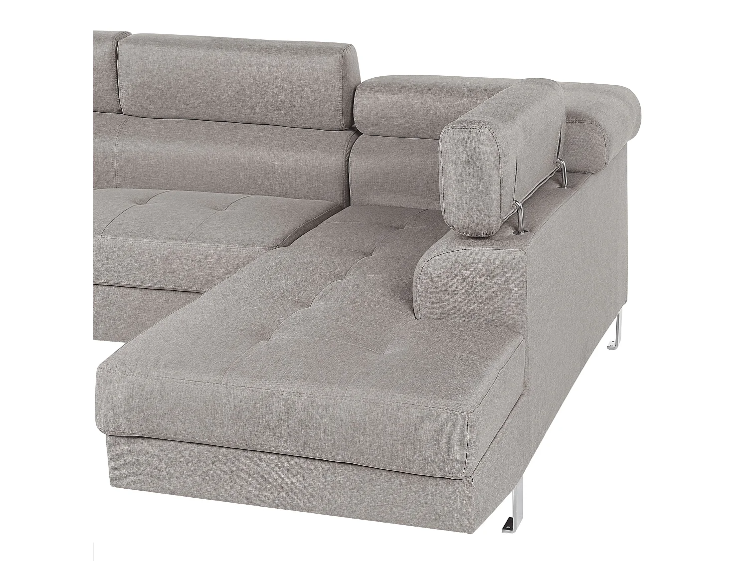 Beliani - Canapé d'Angle - Norrea - Tissu, Gris Clair