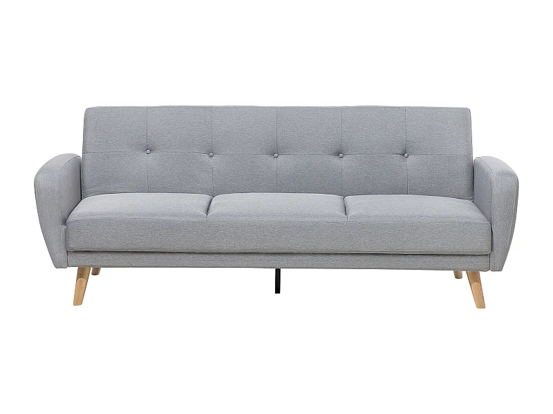 Canapé-lit 3 places FLORLI Tissu Gris clair