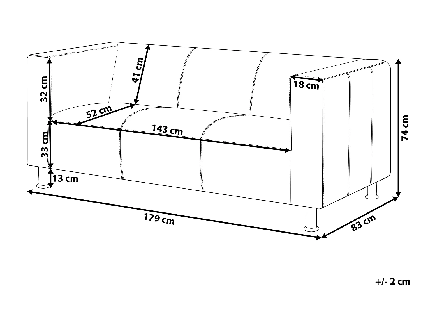 Canapé 3 places FLORO Cuir PU Blanc