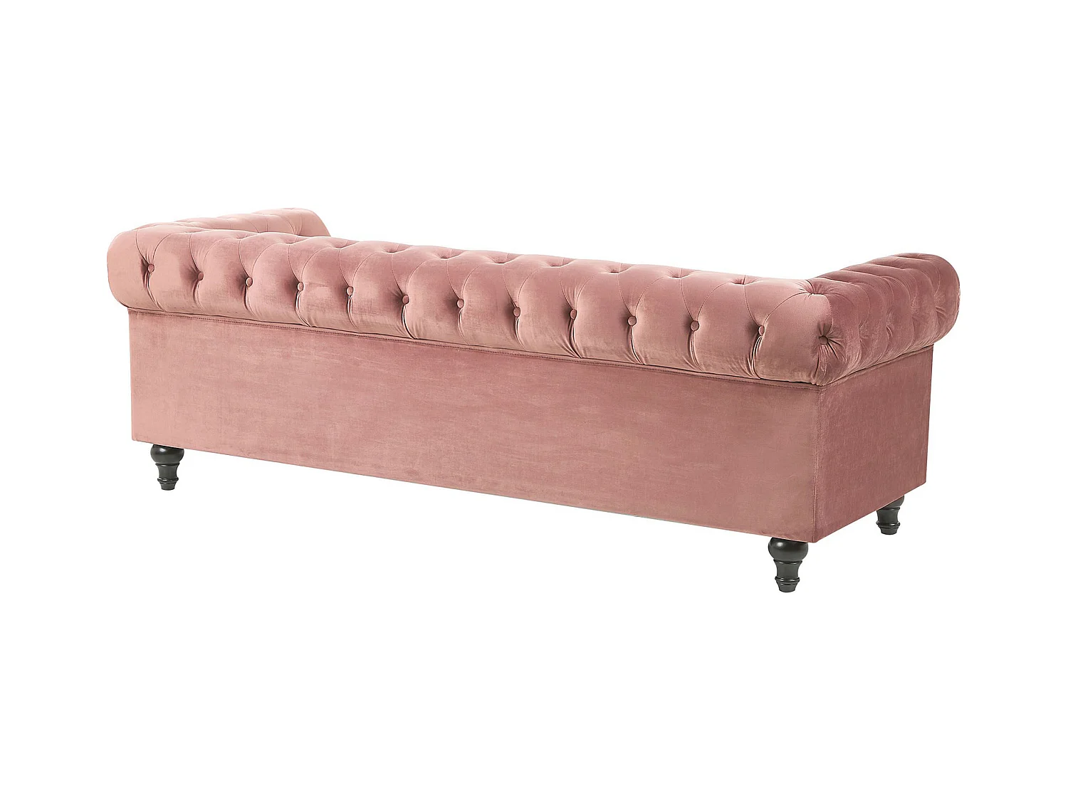 Klassisches Polstersofa 3er-Sitzer Samtstoff rosa Chesterfield