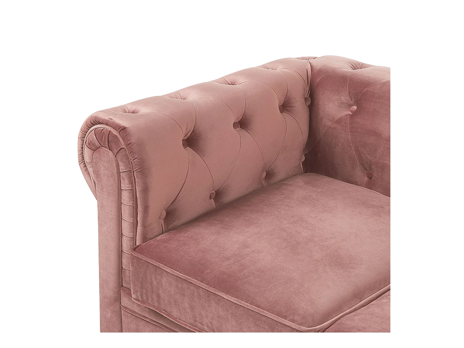 Klassisches Polstersofa 3er-Sitzer Samtstoff rosa Chesterfield