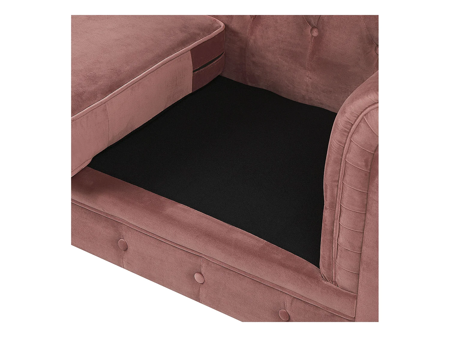 Klassisches Polstersofa 3er-Sitzer Samtstoff rosa Chesterfield