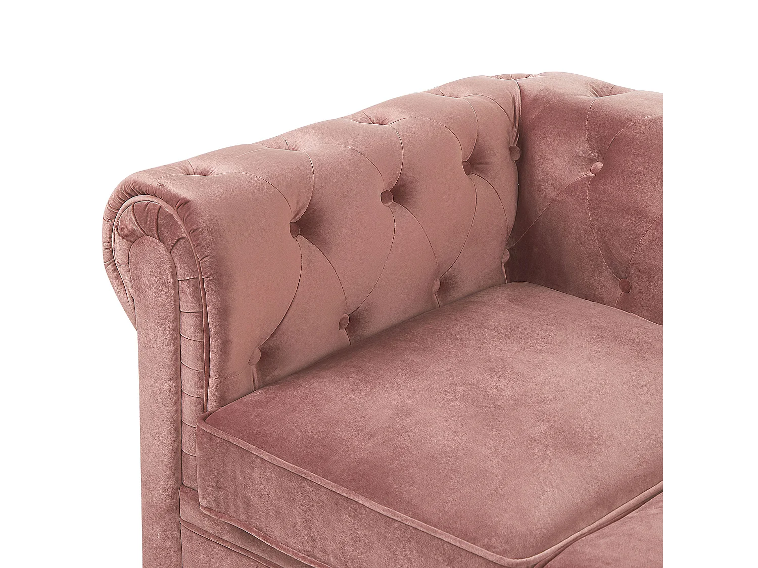 Canapé 3 places CHESTERFIELD Velours Rose