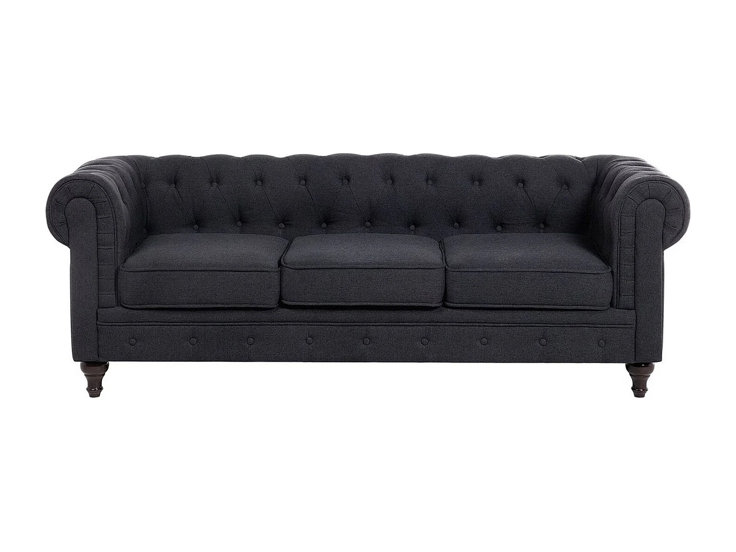 Bank CHESTERFIELD Stof Grafietgrijs 3-zitter