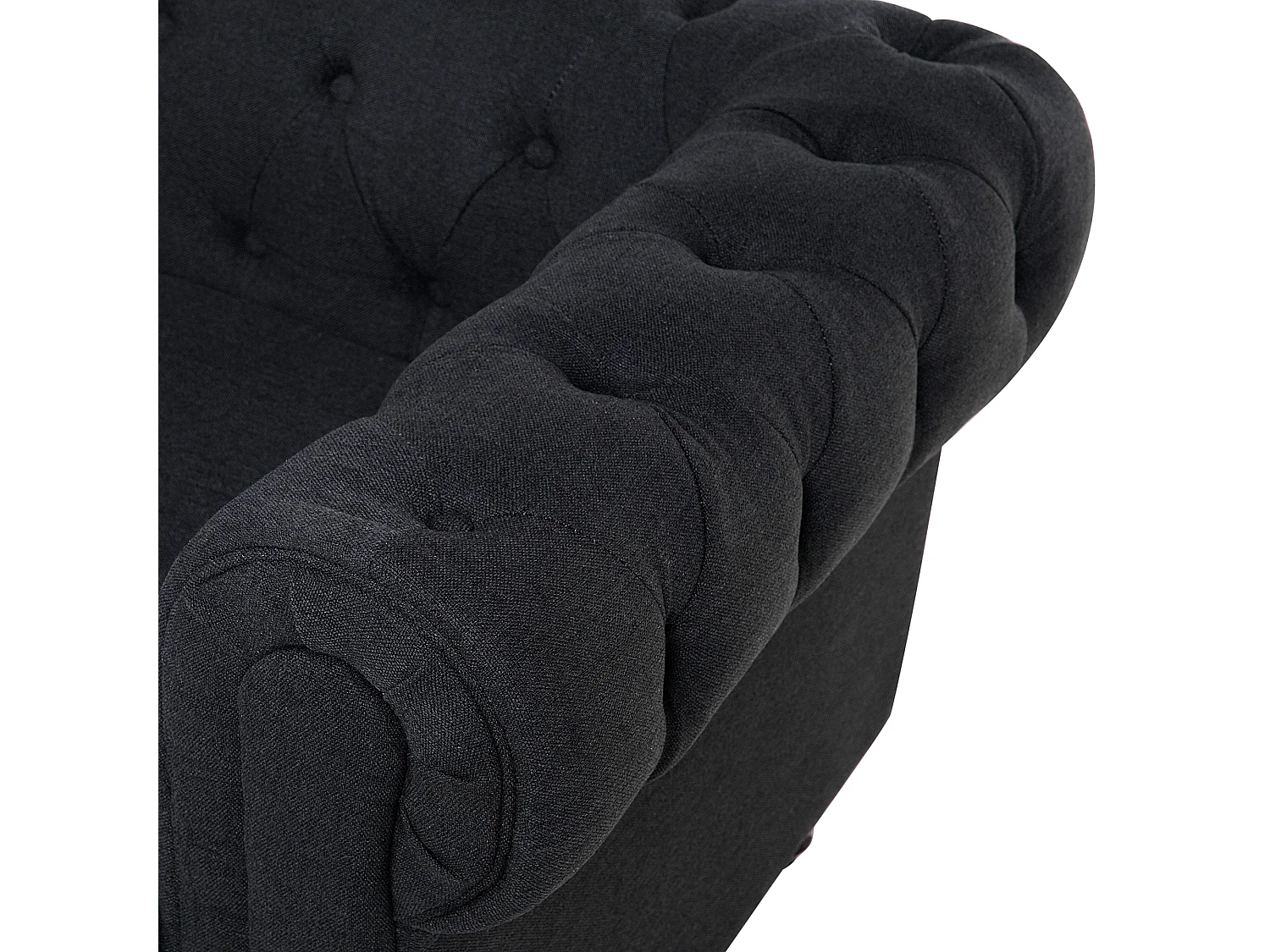 Canapé 3 places CHESTERFIELD Tissu Gris graphite