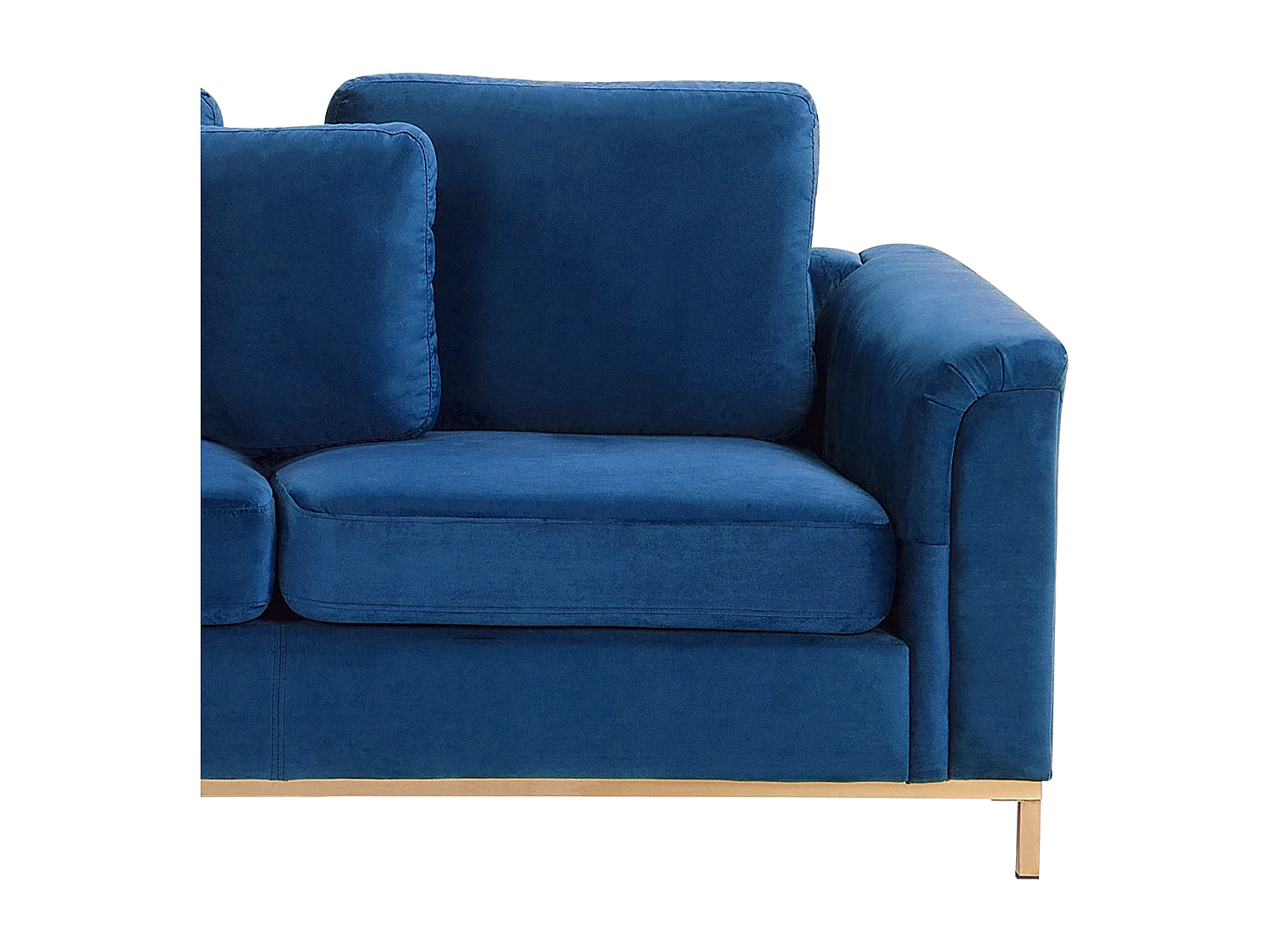 Hoekbank OSLO Fluweel Donkerblauw 4-zitter Rechterzijde