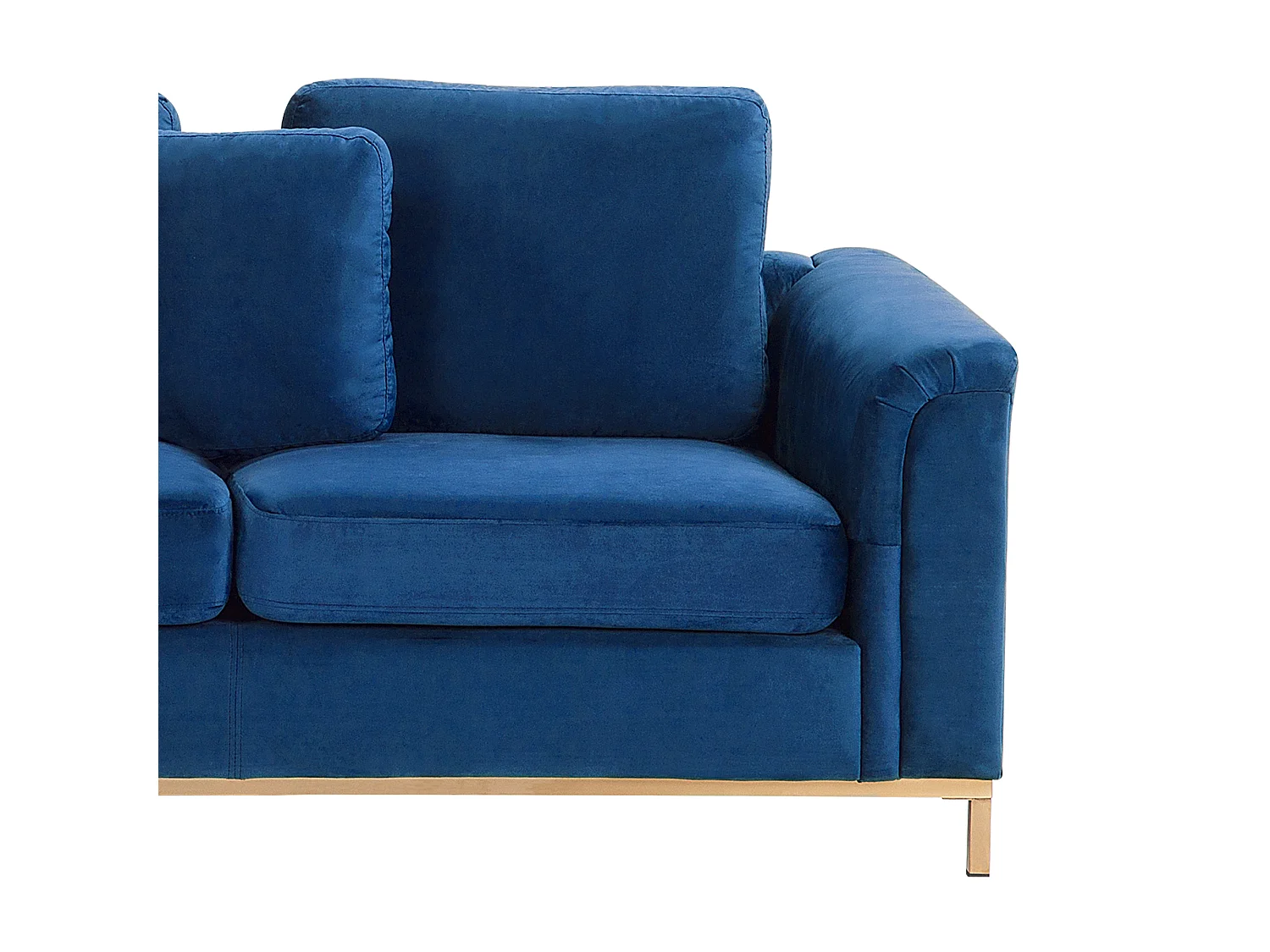 Canapé Angle à gauche en Velours Bleu Foncé Dossier Matelassé Housses Amovibles Oslo