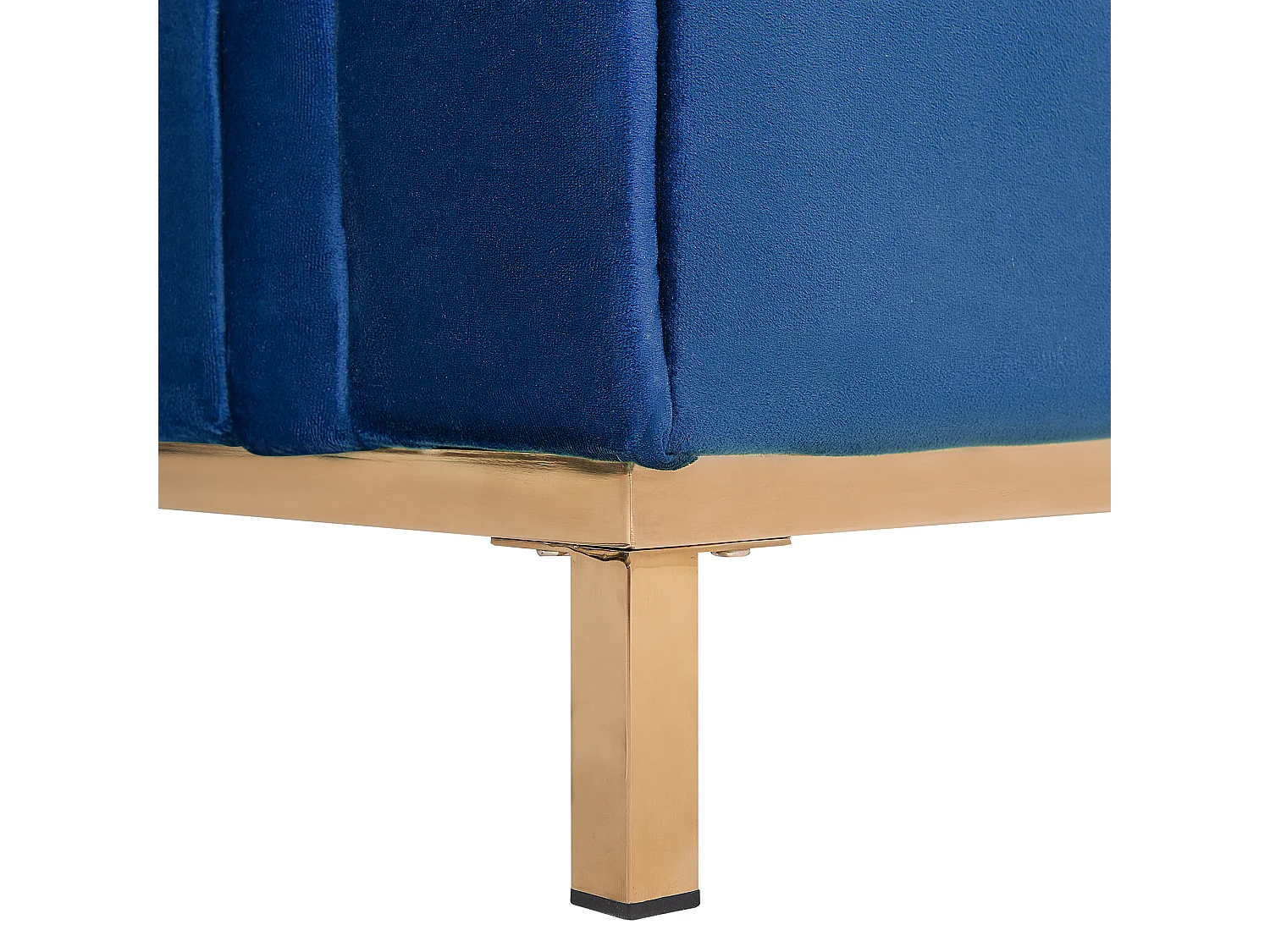 Canapé Angle à gauche en Velours Bleu Foncé Dossier Matelassé Housses Amovibles Oslo