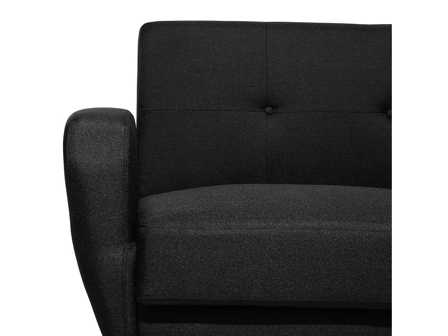 2-Sitzer Sofa Stoffbezug schwarz mit Schlaffunktion Holzbeine Schlafsofa Florli