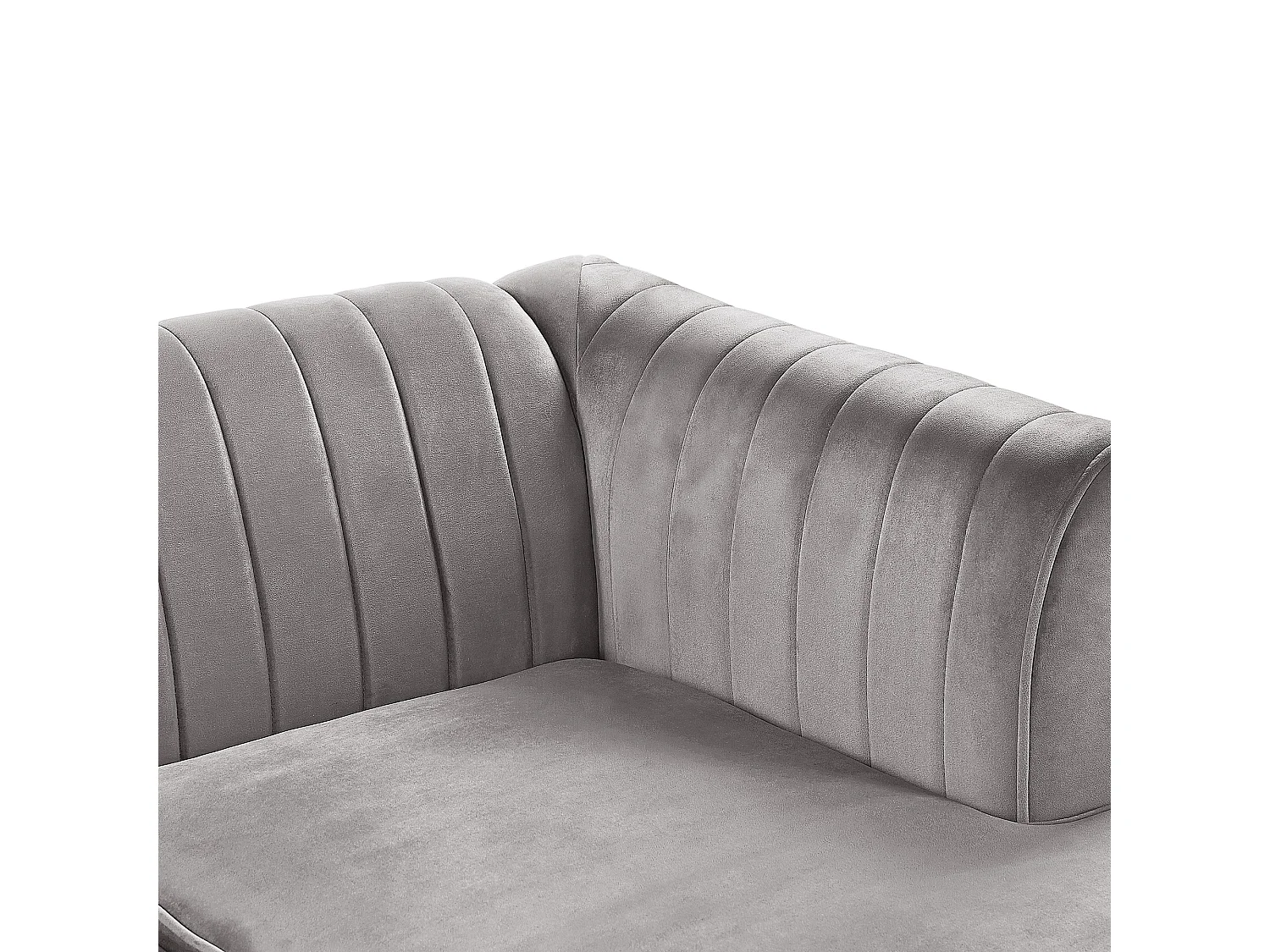 Hoekbank fluweel grijs linkszijdig TIMRA