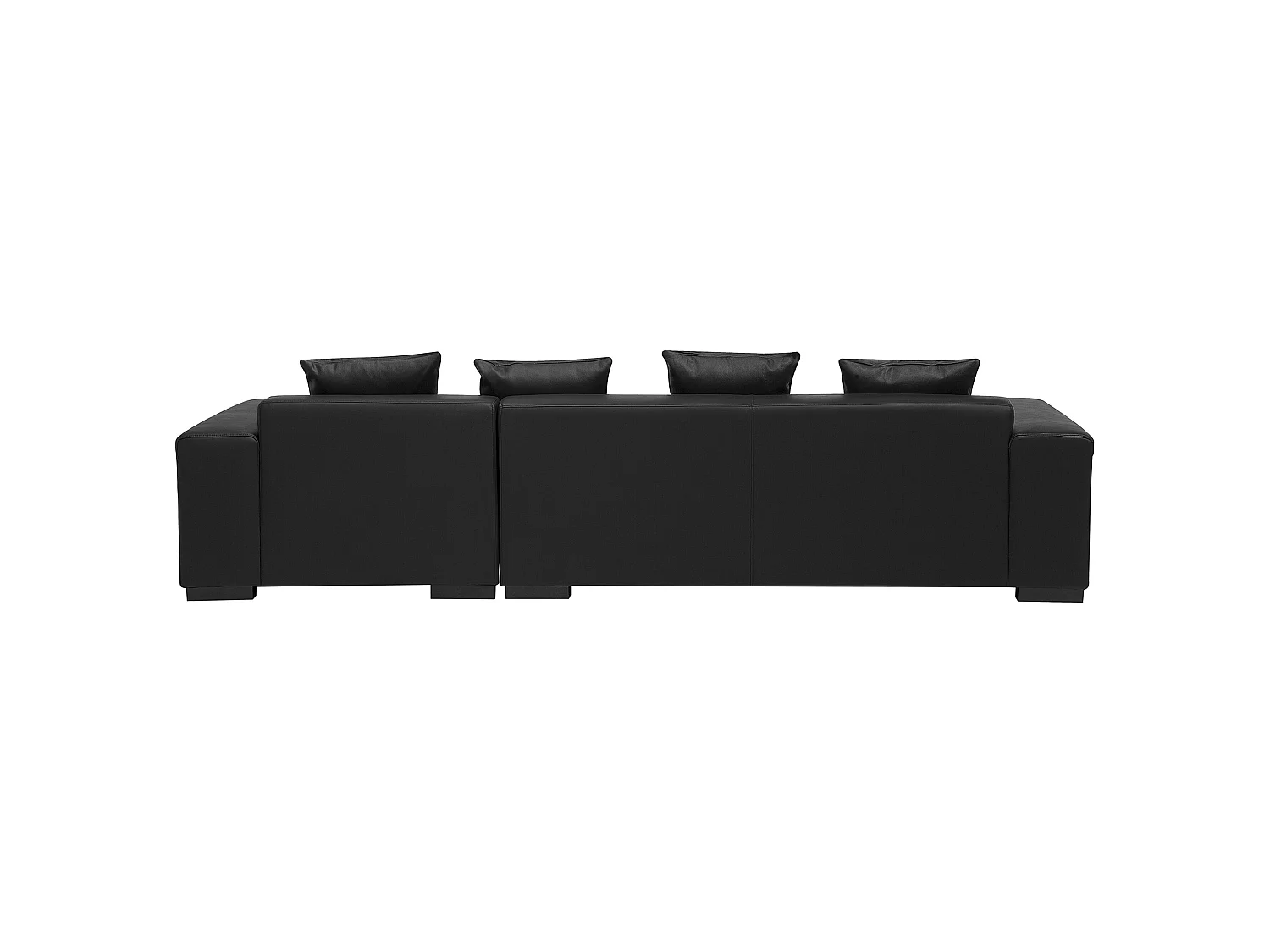 4-Sitzer Sofa Leder schwarz linksseitig LUNGO
