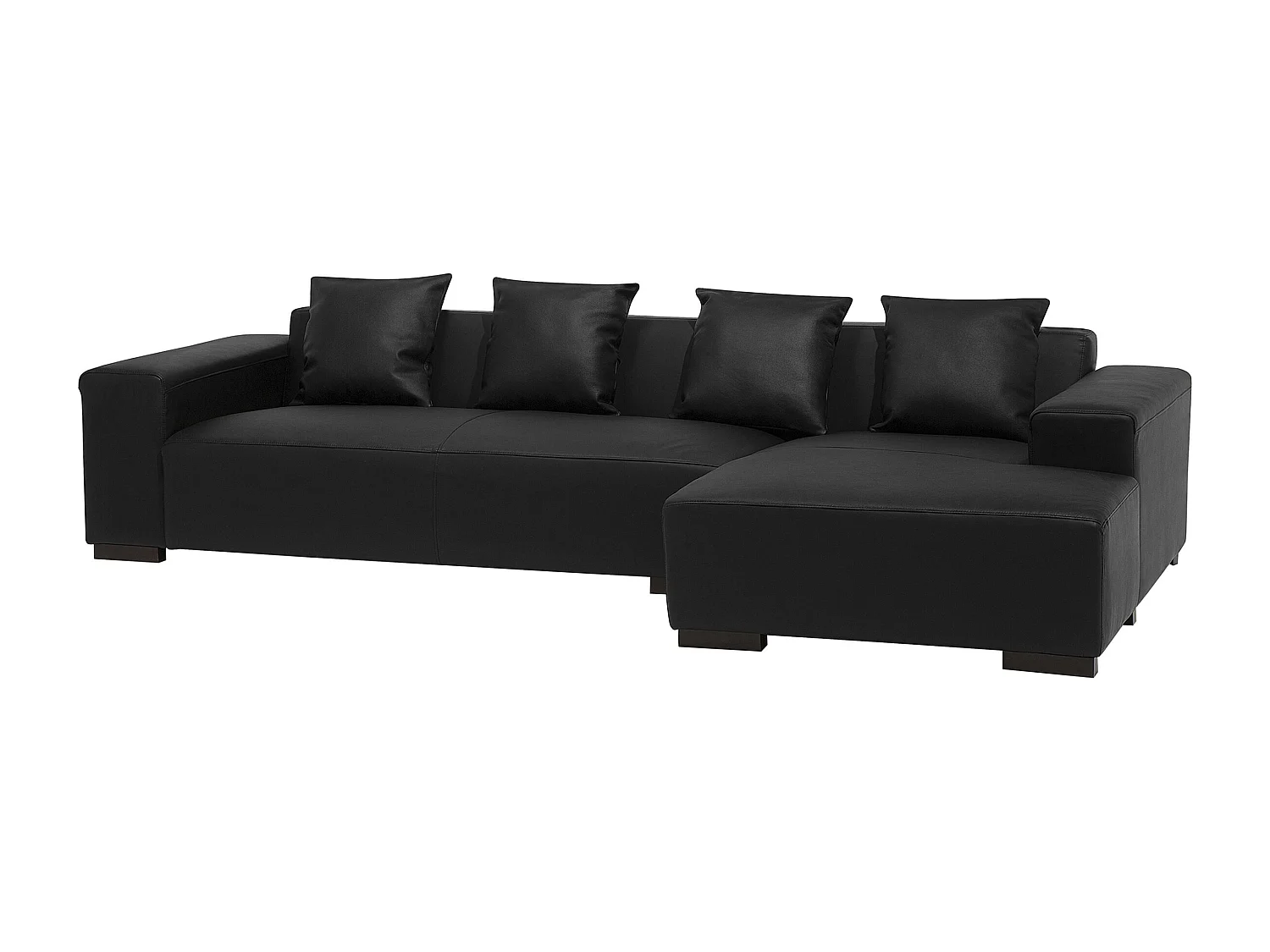 Hoekbank (links) LUNGO Schwarz Schwarz Leer